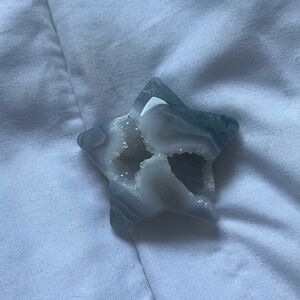 Crystal Moss Agate Druzy Star